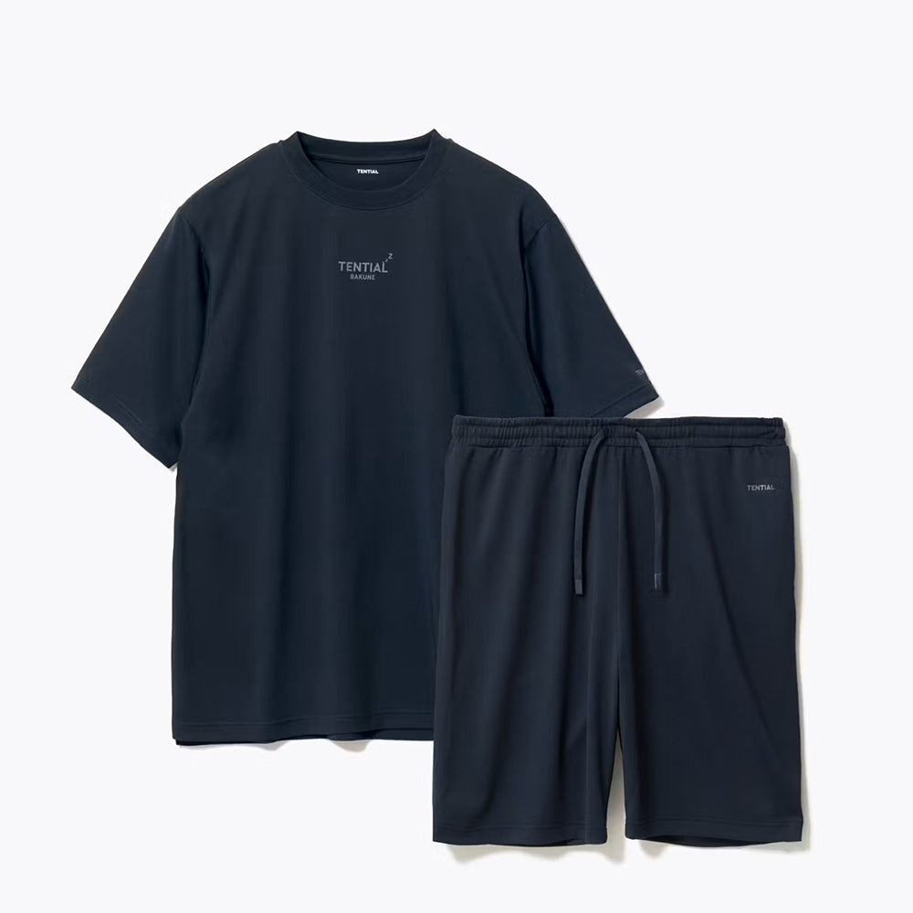 【父の日カード】 リカバリーウェア BAKUNE Dry Men's 半袖上下セット ネイビー XL 【一般医療機器】