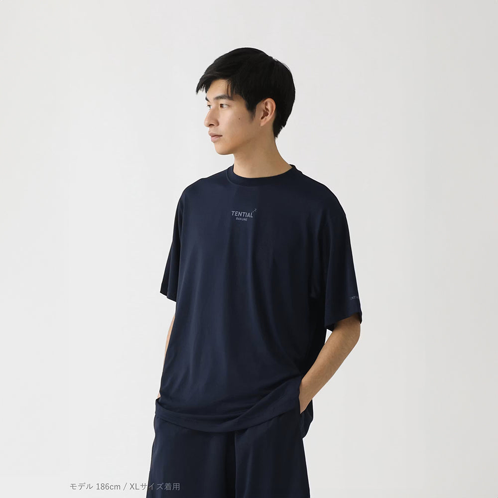 【父の日カード】 リカバリーウェア BAKUNE Dry Men's 半袖上下セット ネイビー XL 【一般医療機器】