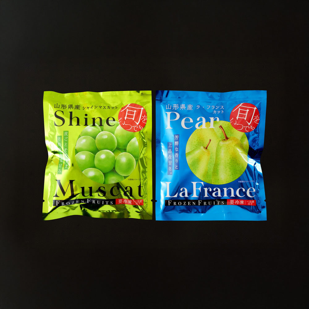 「凍眠フルーツ」 山形 2種食べ比べ（シャインマスカット、ラ・フランス）