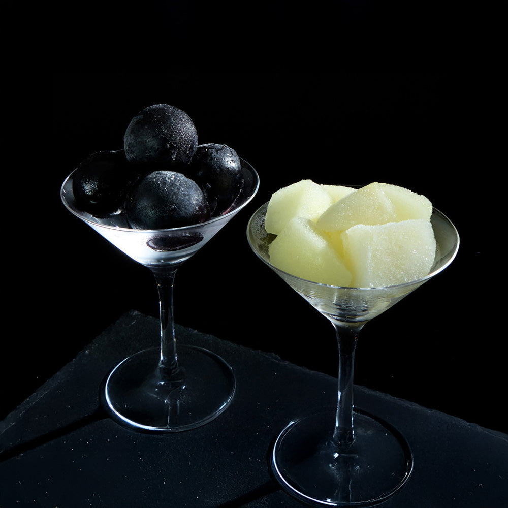 「凍眠フルーツ」　2種食べ比べ（ラ・フランス、ナガノパープル）