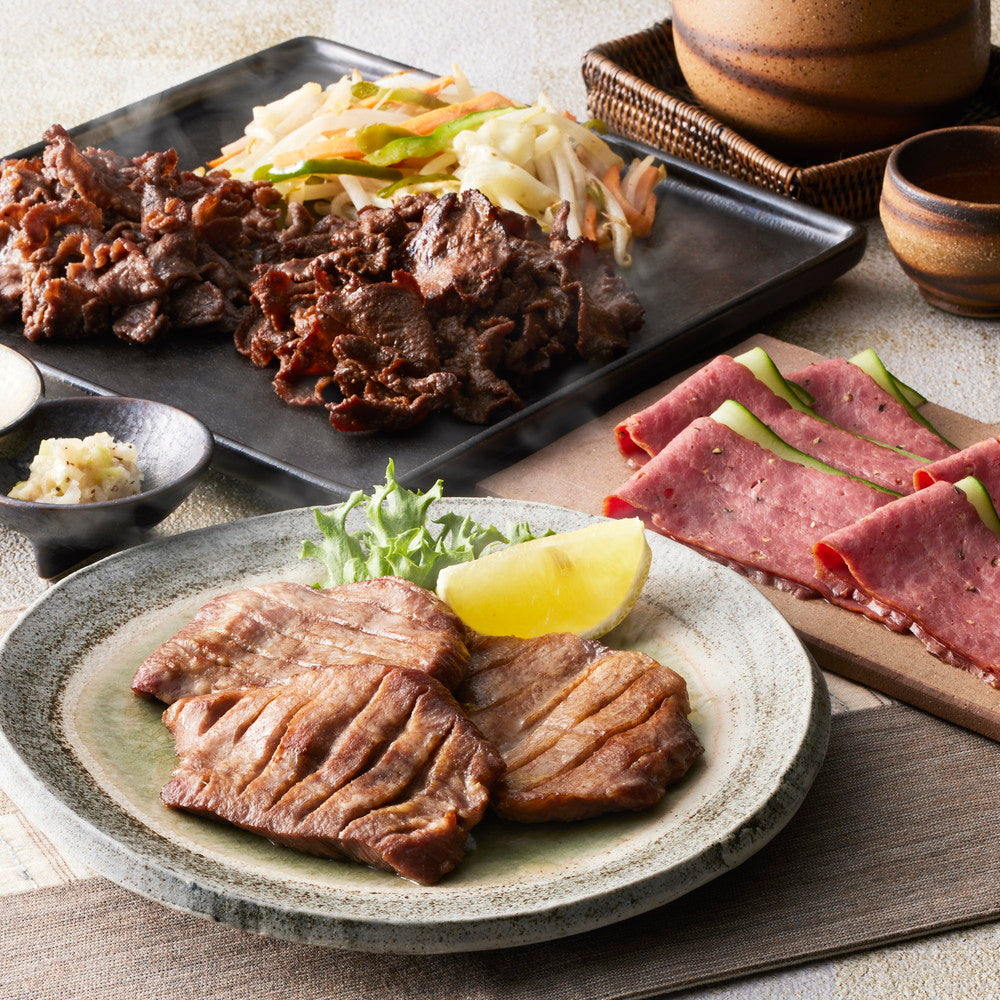 宮城 「利久」 牛たん ４種食べ比べセット（390g）　