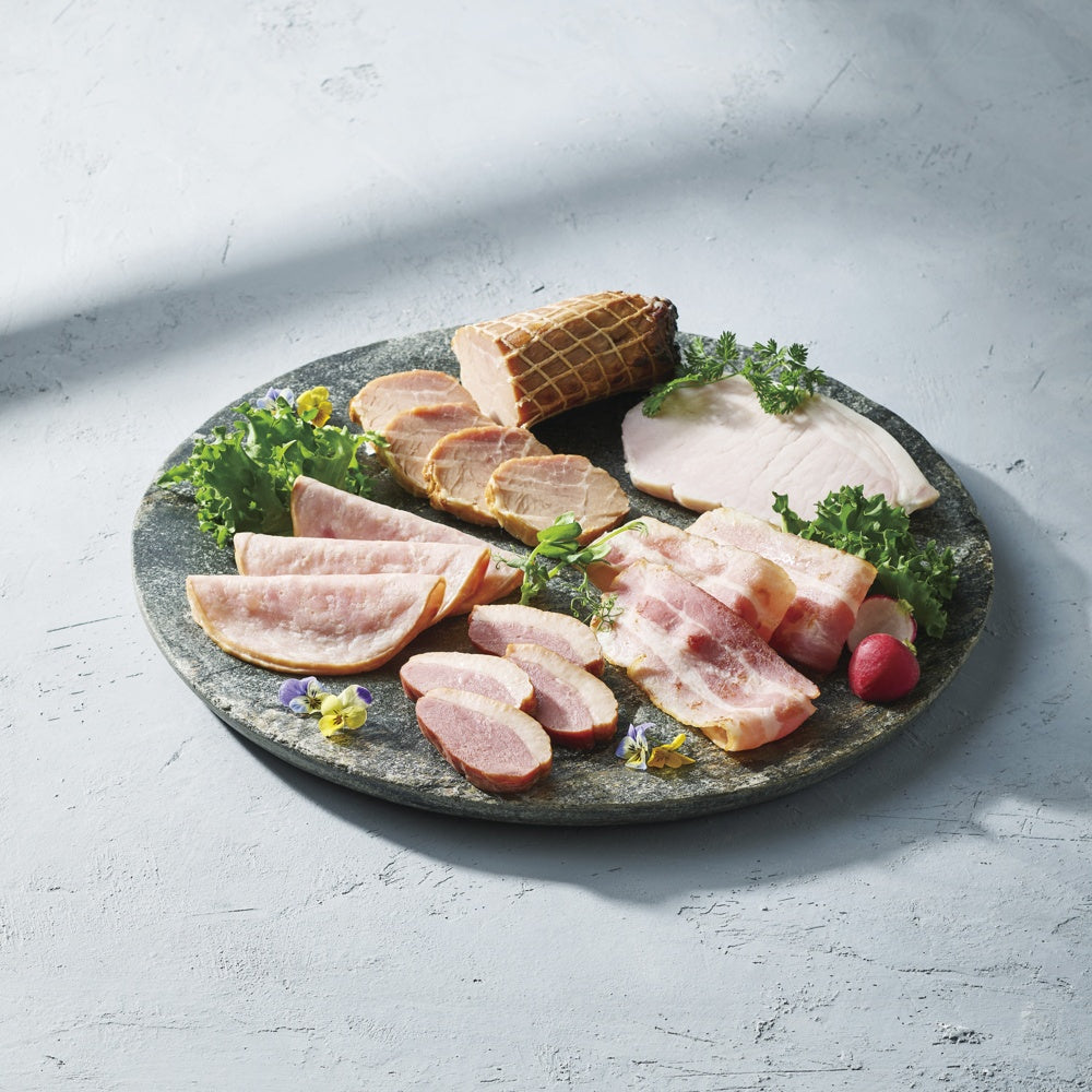 マイスター山野井炭火釜焼き焼豚と合鴨・ハムセット