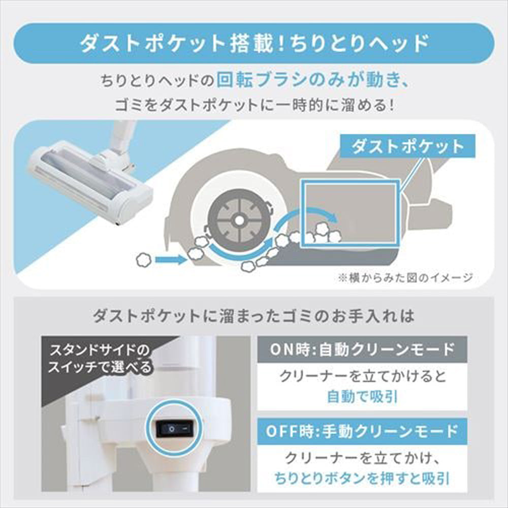 アイリスオーヤマ 充電式サイクロンスティッククリーナー daspoホワイト