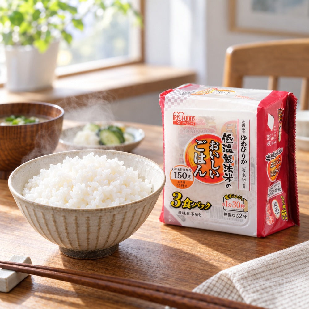 アイリス　低温製法米のおいしいごはん　北海道産ゆめぴりか150g3個（8袋）