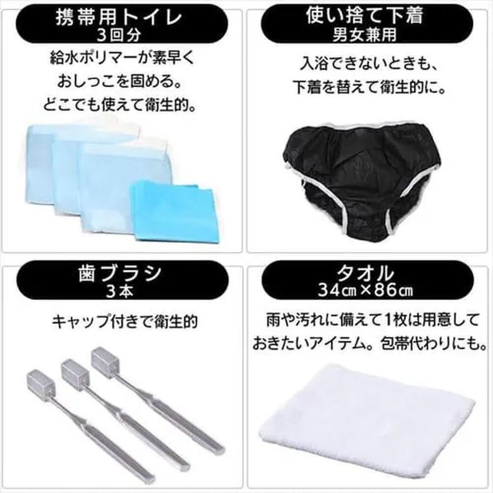 アイリスオーヤマ　防災リュックセット33点（グレー）