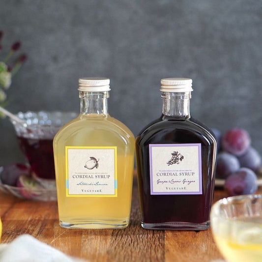 ベジターレ　コーディアル　2種飲み比べ(瀬戸内レモン、葡萄カシスジンジャー)