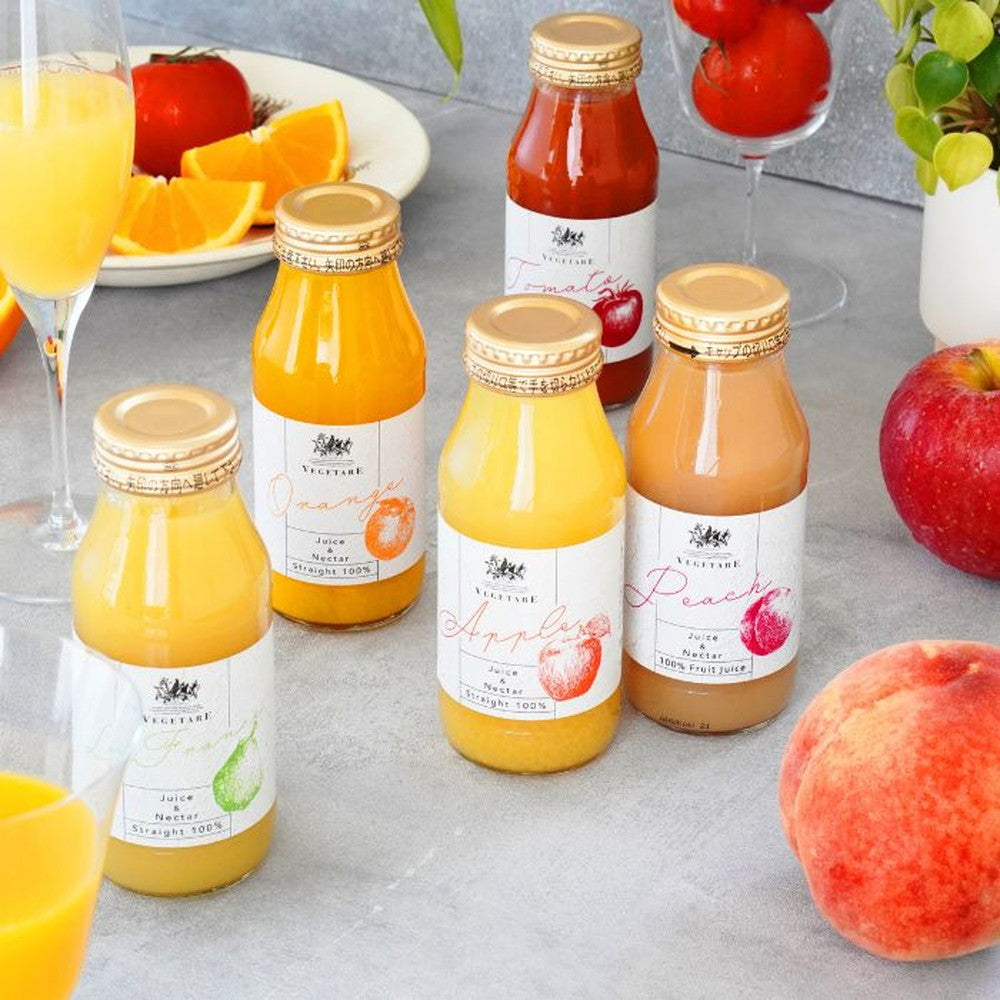 ベジターレ　国産ストレート100%ジュース＆ネクター5種飲み比べ(各種フルーツ＆トマト)
