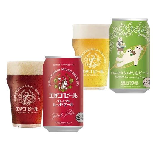 新潟クラフトビール エチゴビール 2種飲み比べ(プレミアム&のんびり 各2本)缶350ml